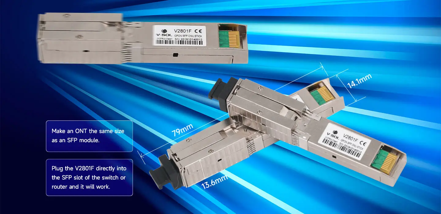 XPON SFP ONU V2801F ultracompacto