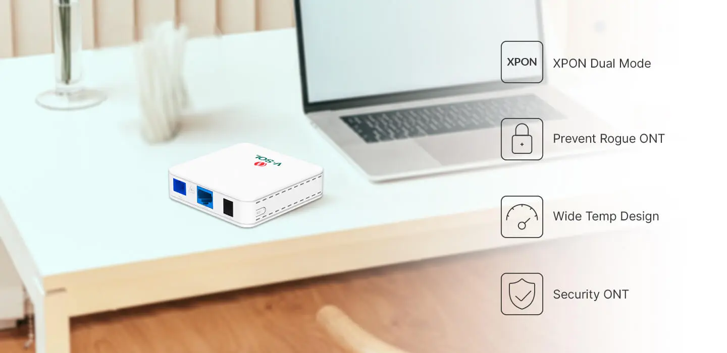 VSOL 2.5GE XPON ONTXPON Modo dual | Evitar ONT fraudulentas | Diseño de amplio rango temporal | ONT de seguridad