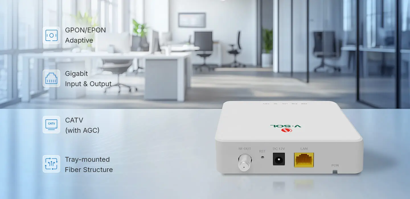 ONU CATV Gigabit para Operadores de Telefonía Fija