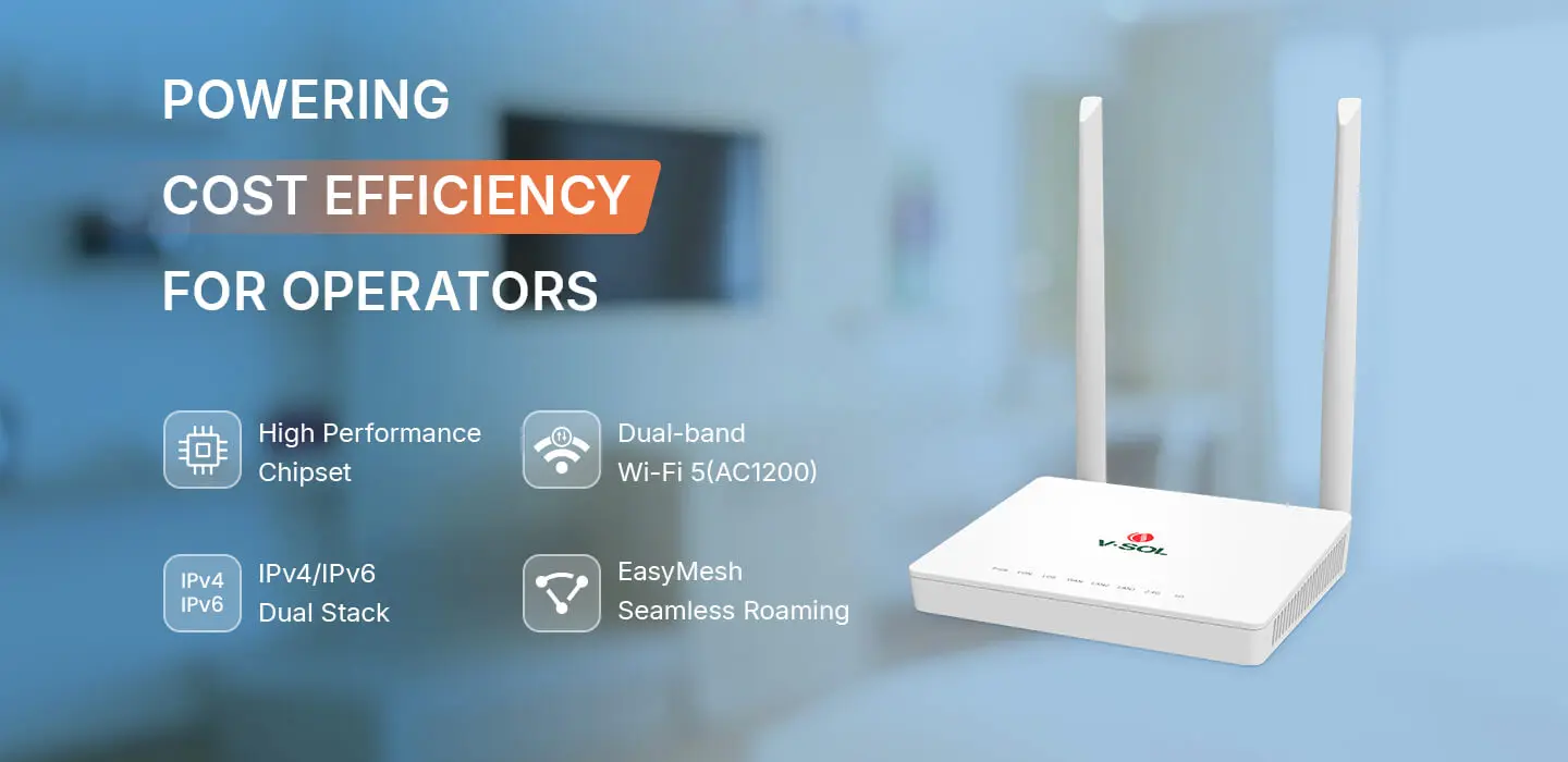 ONT Wi-Fi 5 Altamente Integrado y Rentable